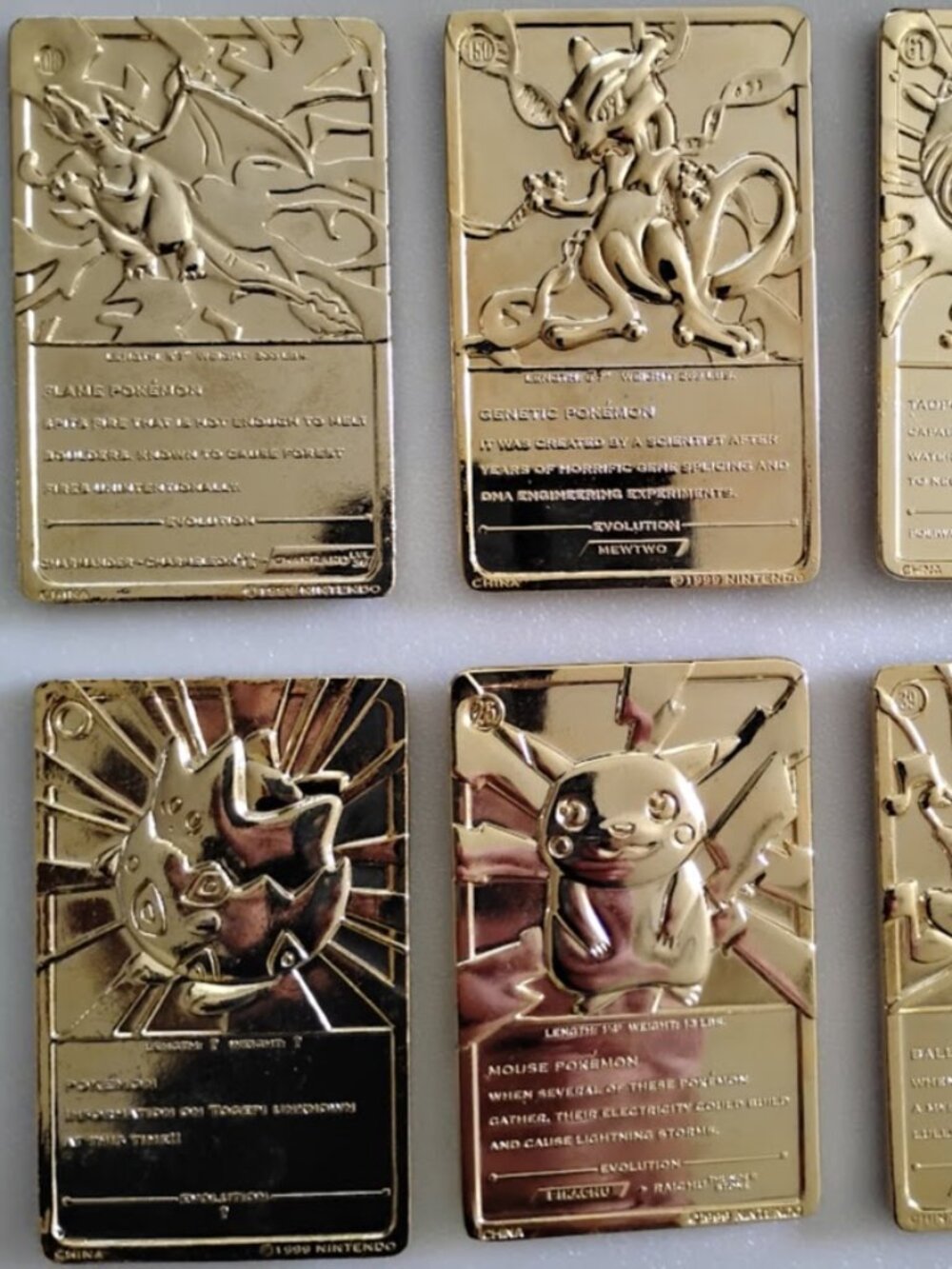 1999 Pokemon Burger King 23K Gold Plated Cards Complete Set - Picture 8 of 16